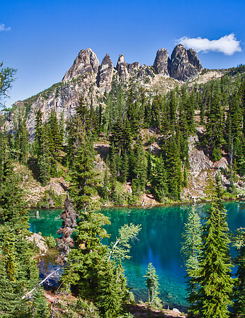 Libertybell Mountain over Blue Lake