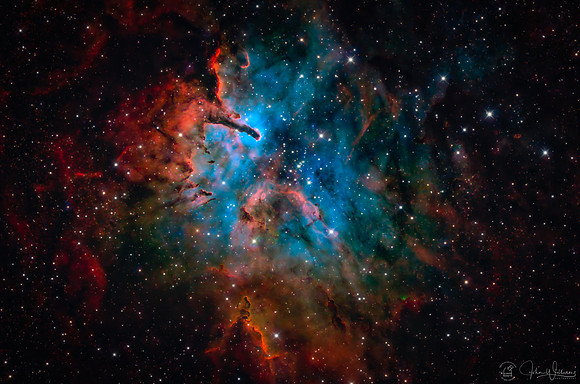 Sh2-86 Emission Nebula Crop RGBSHO TRAC
