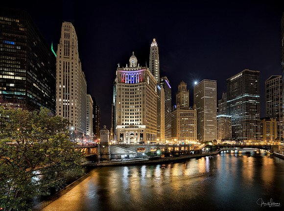 Chicago River at Night